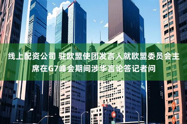 线上配资公司 驻欧盟使团发言人就欧盟委员会主席在G7峰会期间涉华言论答记者问